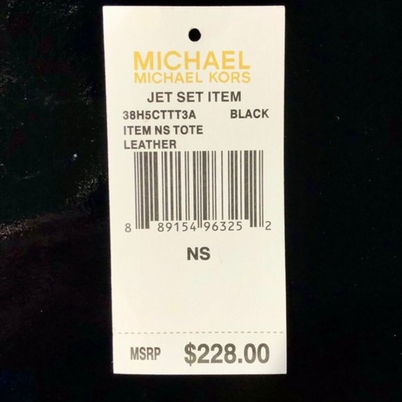 Michael Kors Black Leather Purse with Cream Leather Straps and Gold Buckles - Picture 14 of 14